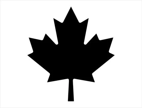 CANADIAN MAPLE LEAF SILHOUETTE VECTOR ART Stock Illustration