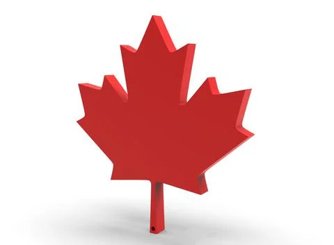 Canadian maple leaf on white bacground 3d-rendering Stock-Illustration