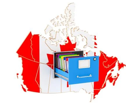 Canadian national database concept, 3D rendering Illustrazione stock