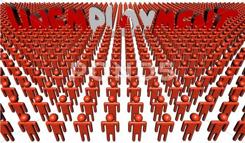 Canadian people with unemployment text illustration Stock Illustration