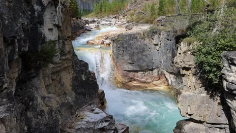 Canadian river waterfall Stock Footage 229570278