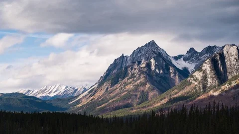 Canadian Rockies cloudscape Stock Footage