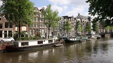 Canal in Amsterdam Stock Footage 197991814