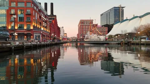 Into the Canal - Baltimore, MD Stock Footage 336354384