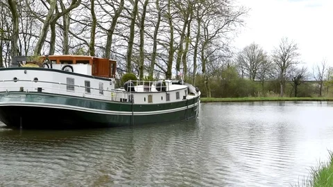 Canal boat Stock Footage 88778395