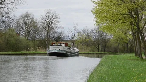 Canal boat Stock Footage 88778605