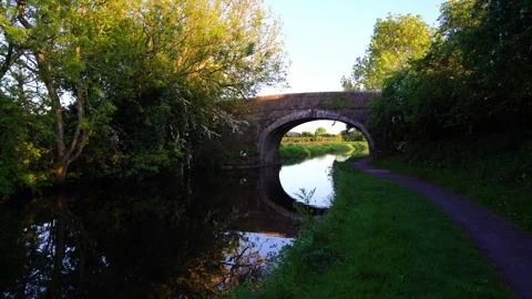 Canal bridge with evening glow Stock-Footage 335485527