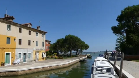 Canal in Burano Stock Footage 97357401