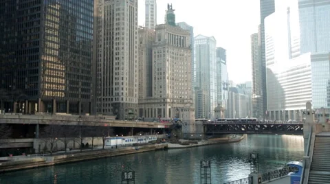 Canal in Chicago Stock Footage 41307544
