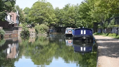 Canal in the city Stock Footage 90223553