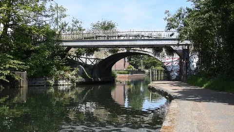 Canal in the city Stock Footage 90223875