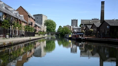 Canal in the city Stock Footage 90248042