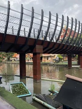 Canal connected by bridge Stock Photos