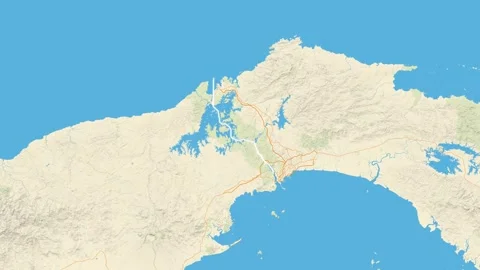 Canal de Panama Map zoom in, Map canal p... | Stock Video | Pond5