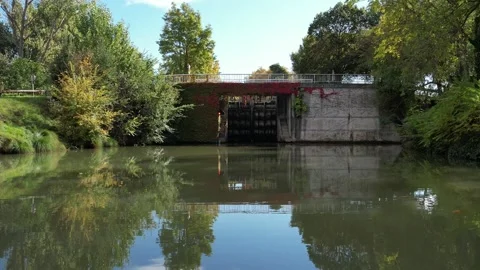 Canal du midi locks Stock Footage 305260101