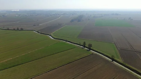 Canal in the fields Stock Footage 118390489