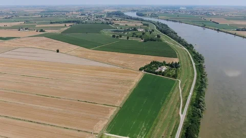 Canal in the fields Stock Footage 127178665