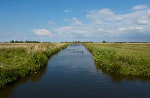 Canal in the fields Stock Photos