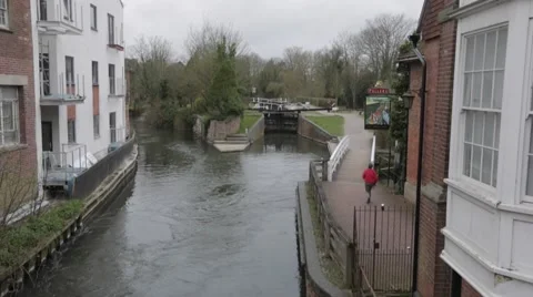 Canal  lock Stock Footage 40041084