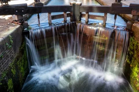 Canal Lock long exposure Stock Photos