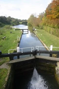 Canal with lock Foto stock