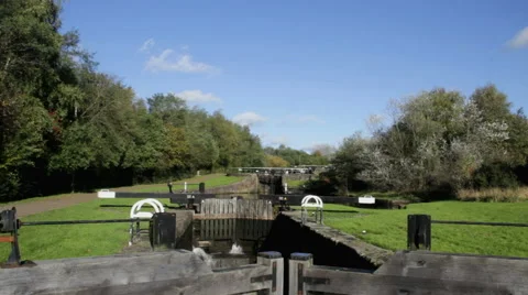Canal locks at Aspull Stock Footage 41516104