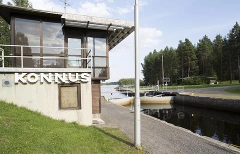 Canal master ' s quarters at Konnuksen kanava Finland Stock Photos