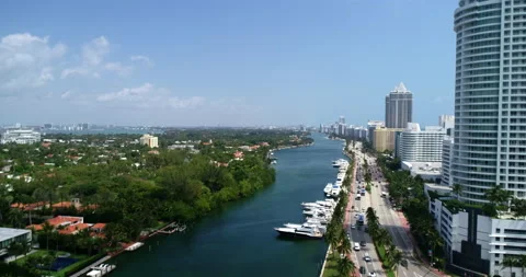 Canal on Miami Beach Stock Footage 155427181