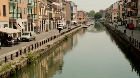 Canal in Milan Stock Footage 41881468
