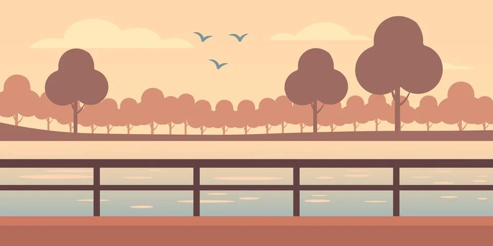 Canal railing Stock Illustration