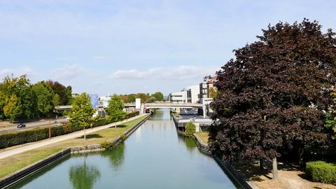 The canal of Reims. Stock Footage 95803530