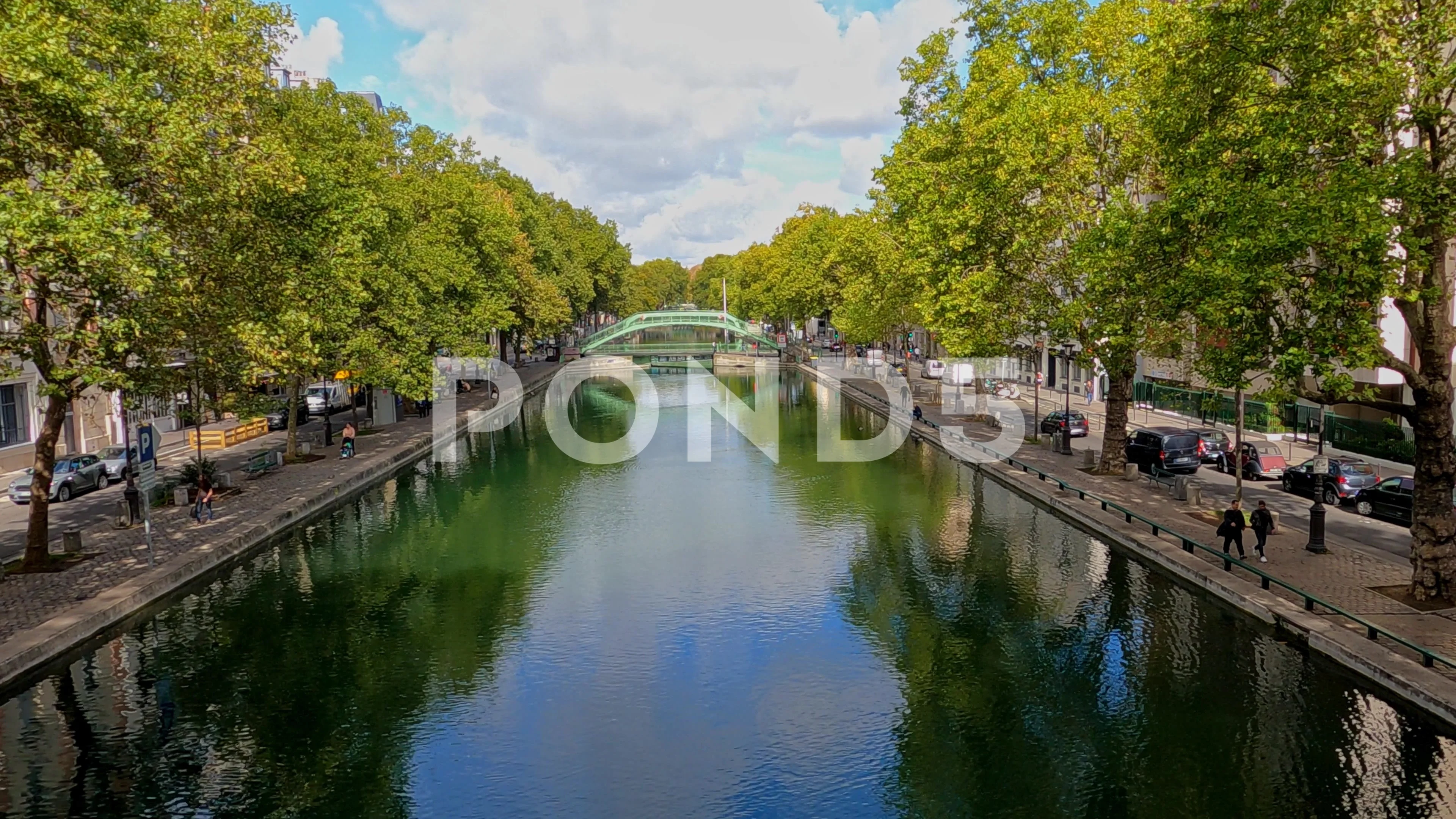 Canal Saint-Martin, Paris, from Foot Bri... | Stock Video | Pond5