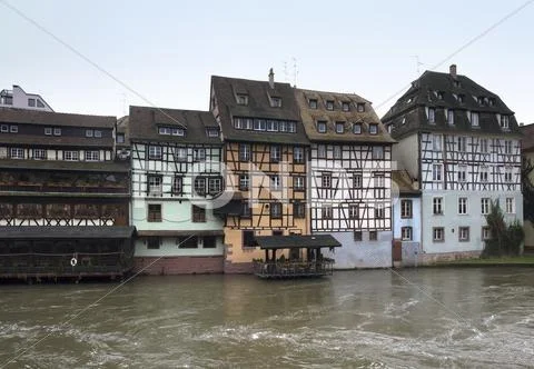 Canal scenery in strasbourg Stock Photos