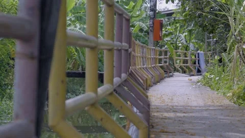 Canal Side Walkway Railing Video stock 338342883