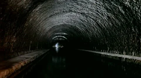 In the canal tunnel Stock Footage 10867534