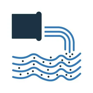 Canalization, effluent, flow icon. Editable vector logo. Stockillustratie