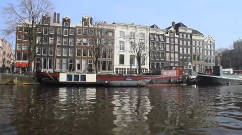 On the canals of amsterdam Stock Footage 39061889