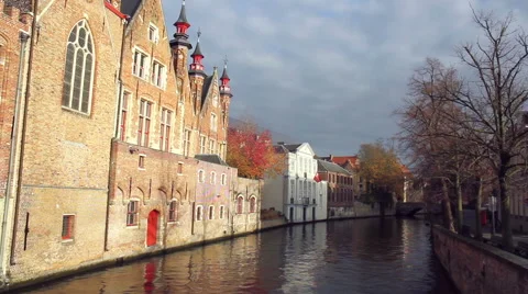 Canals of Bruges (Brugge). Stock Footage 44442091