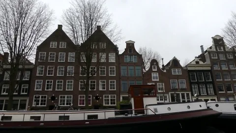 Canals canals Amsterdam low angle Stock Footage 72379170