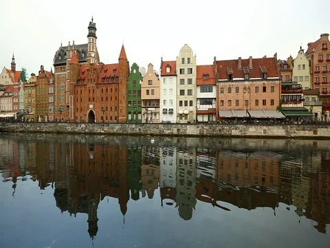 Canals of Gdansk Stock Footage