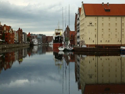 Canals of Gdansk Stock Footage
