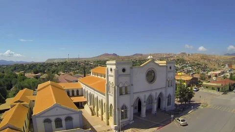 Cananea, Sonora, Mexico. Mining town church Stock Footage 96178237
