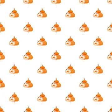 Canape appetizer food seamless pattern white background Stock Illustration