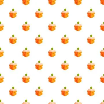 Canape appetizer pattern repeating on white background 스톡 일러스트