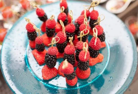 Canape of berries Stock Photos