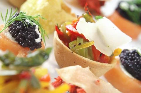 Canape selection Stock Photos