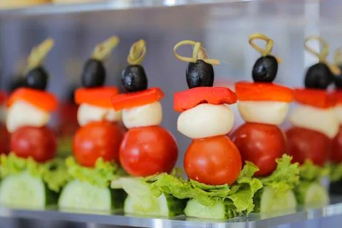 Canape of vegetables close-up on the table Foto stock