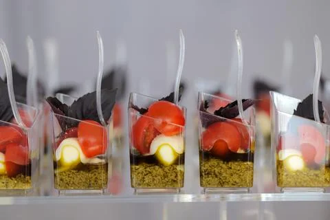 Canape of vegetables close-up on the table Foto stock