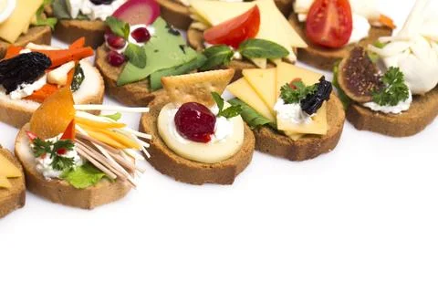 Canapes isolated on white background 스톡 사진