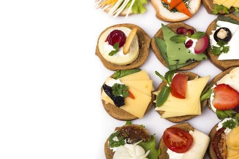 Canapes isolated on white background Stock Photos